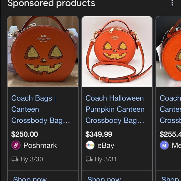 Coach Orange Pumpkin Face Round Crossbody Bag - Picture 4 of 4